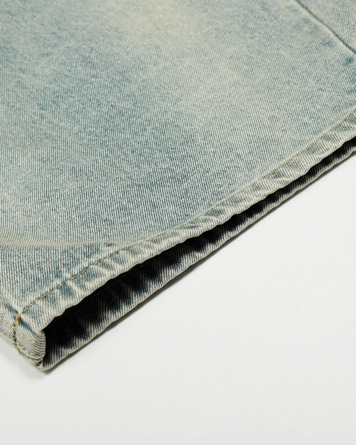 Omygoods Double Waist Acid Washed Baggy Jeans