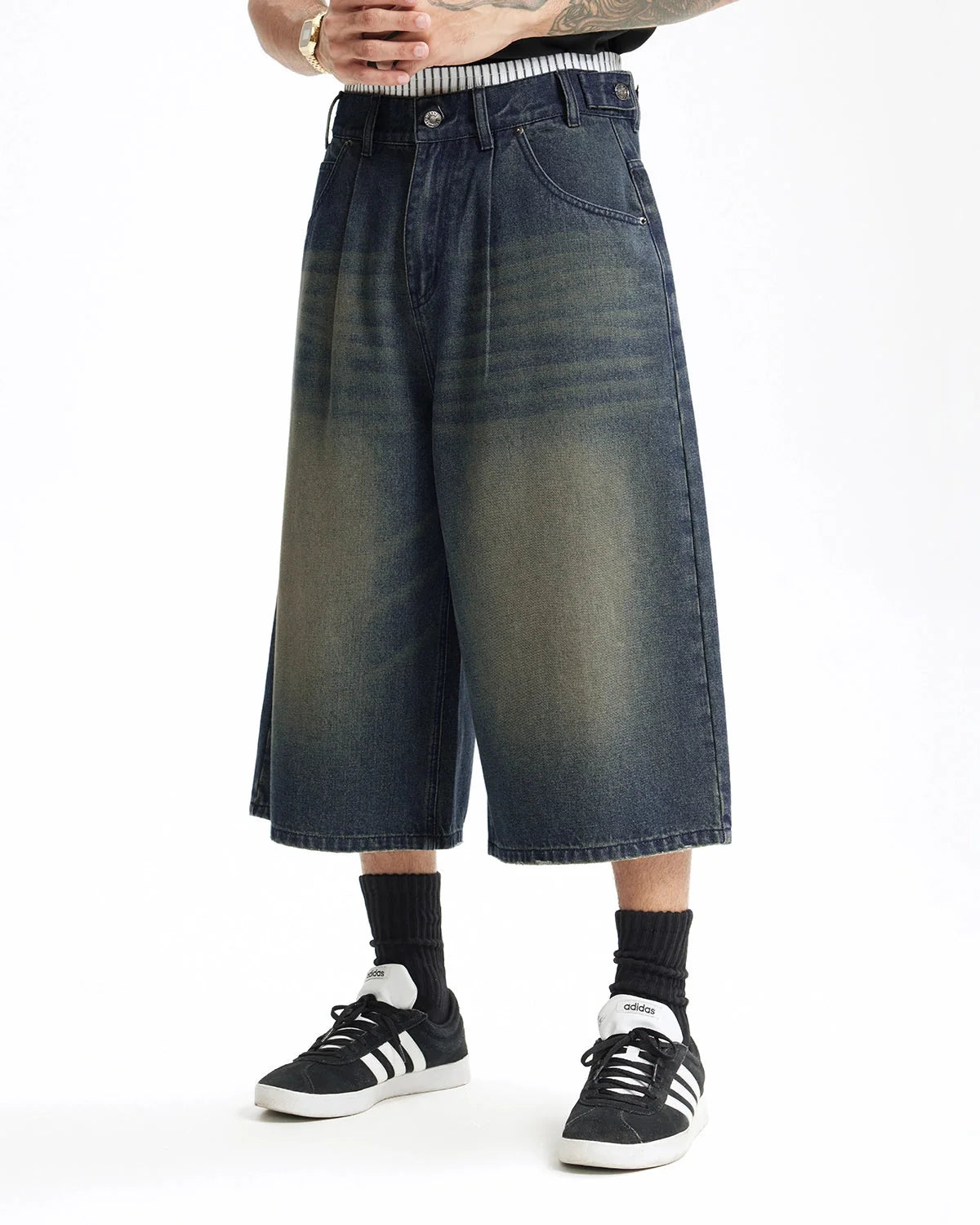 Omygoods Double Waist Baggy Jorts