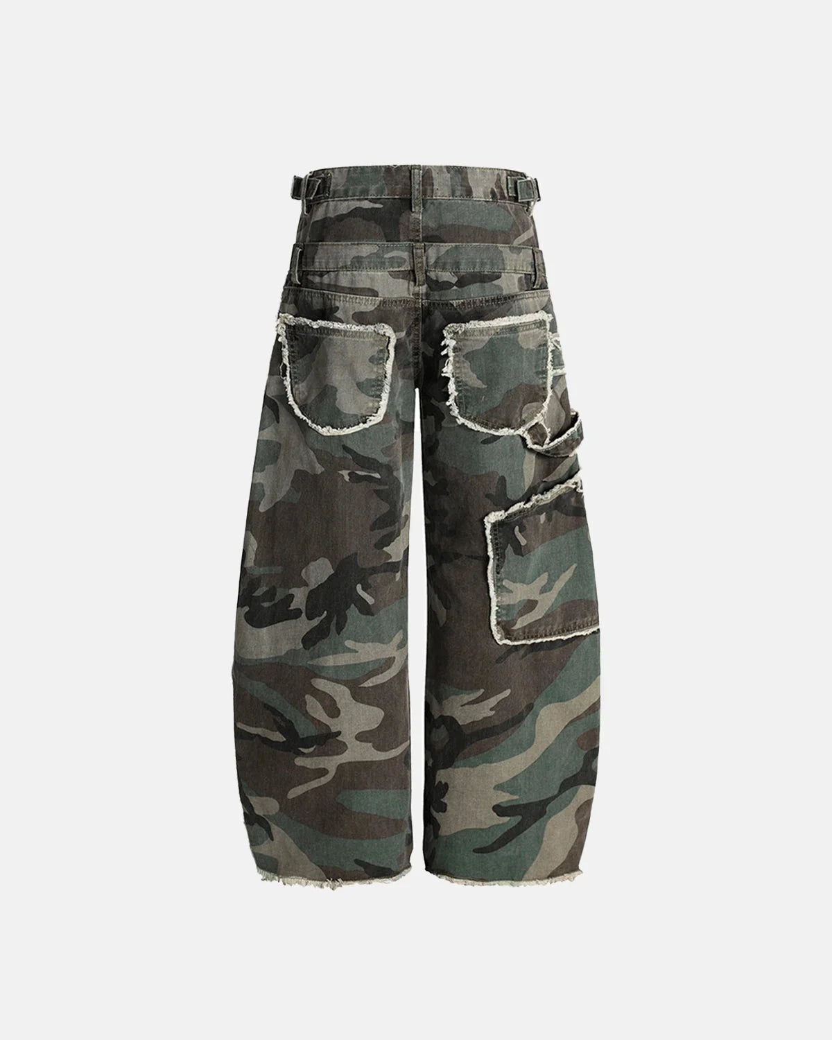 Omygoods Double Waist Camo Cargo Pants