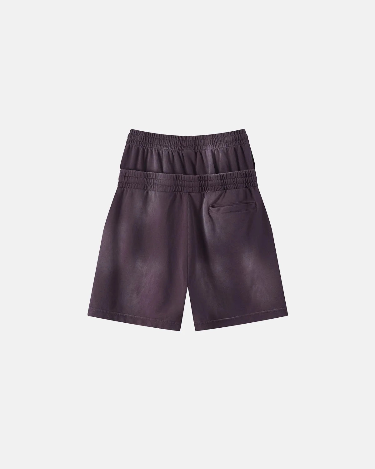 Omygoods Double Waist Monkey Wash Sweat Shorts