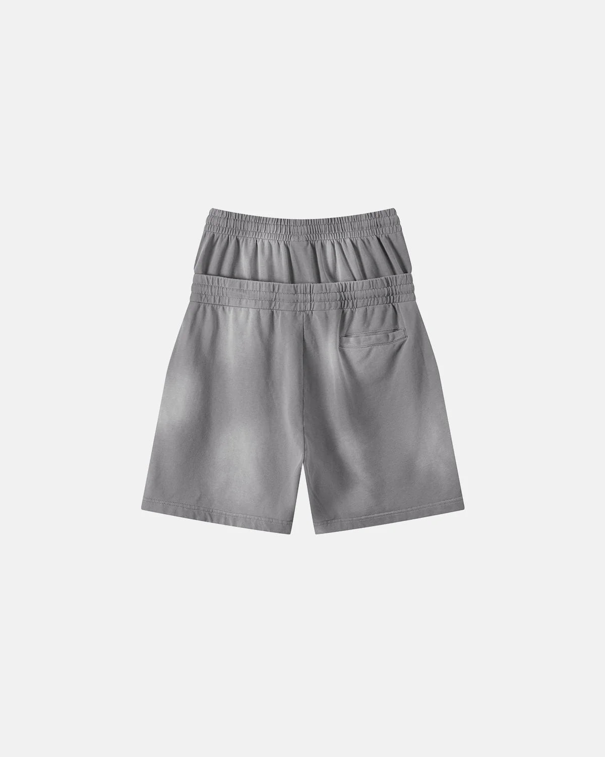 Omygoods Double Waist Monkey Wash Sweat Shorts