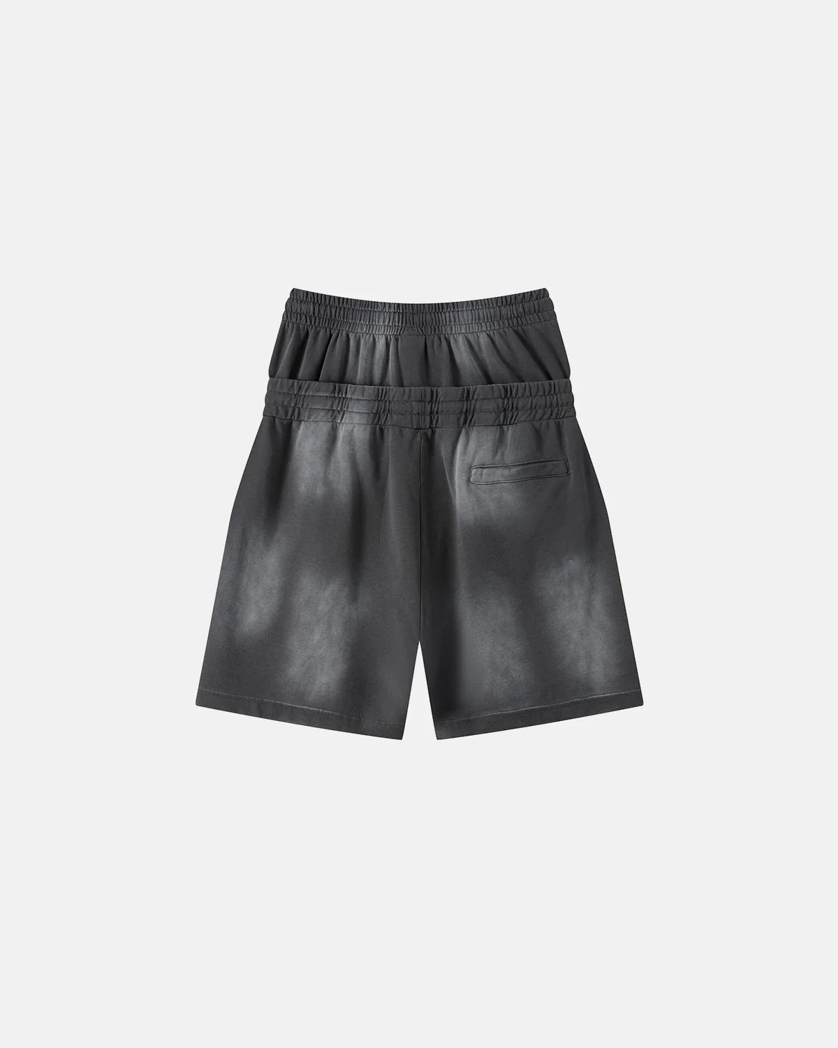 Omygoods Double Waist Monkey Wash Sweat Shorts