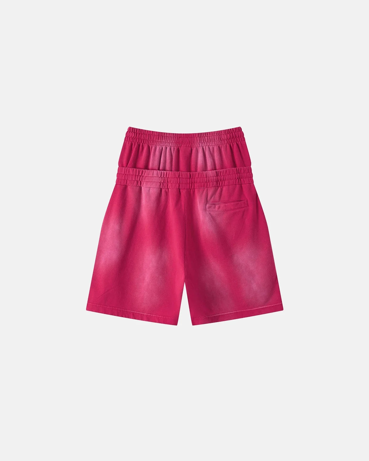 Omygoods Double Waist Monkey Wash Sweat Shorts