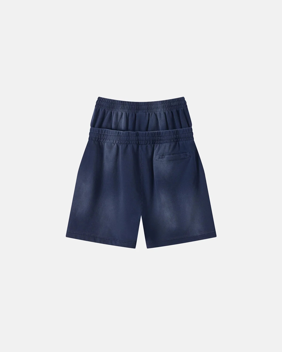 Omygoods Double Waist Monkey Wash Sweat Shorts