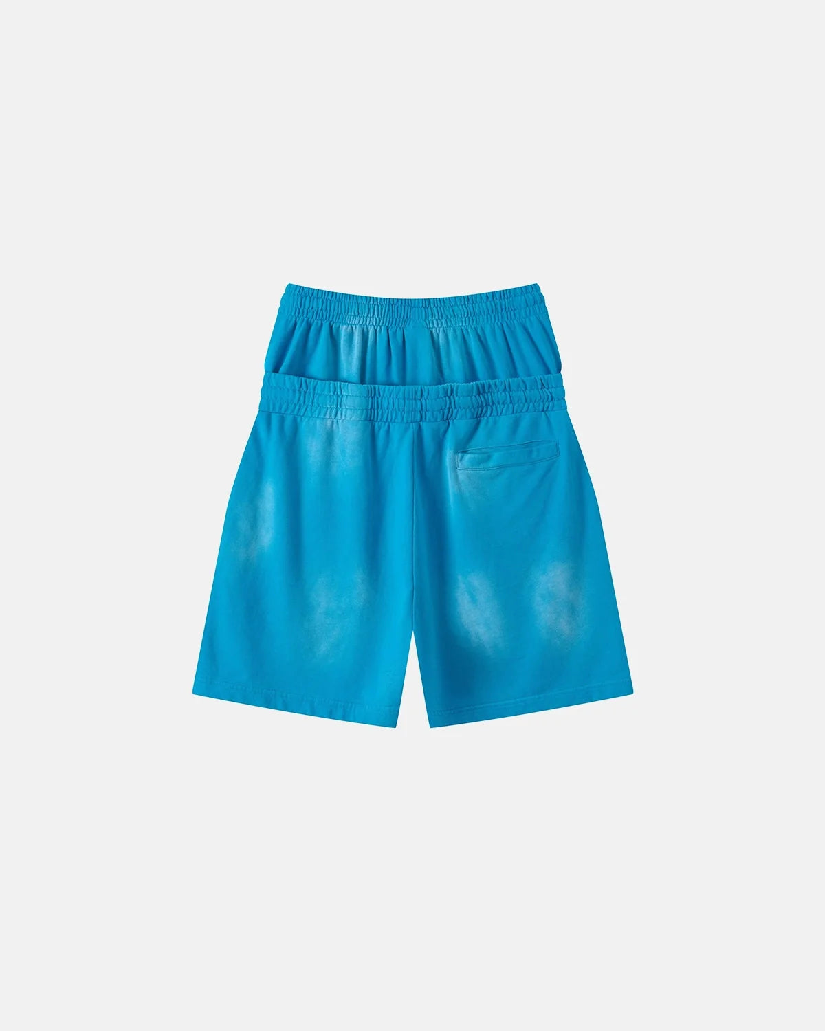 Omygoods Double Waist Monkey Wash Sweat Shorts