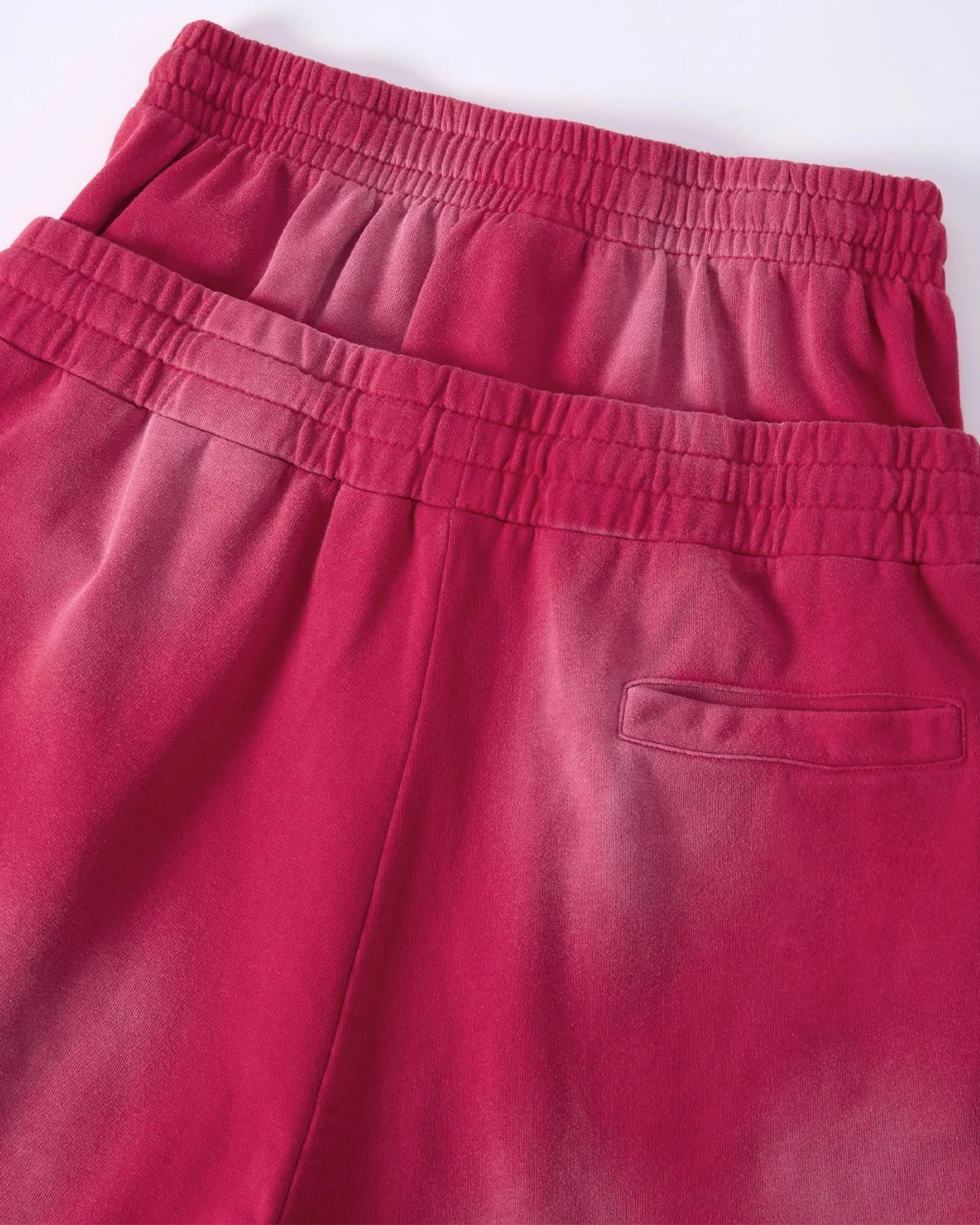 Omygoods Double Waist Monkey Wash Sweat Shorts