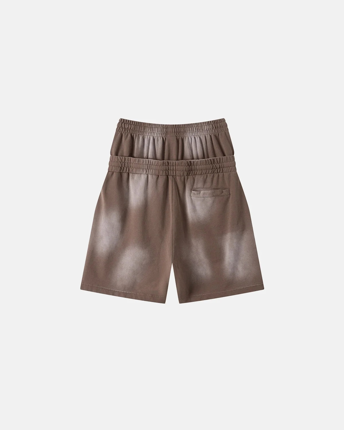 Omygoods Double Waist Monkey Wash Sweat Shorts