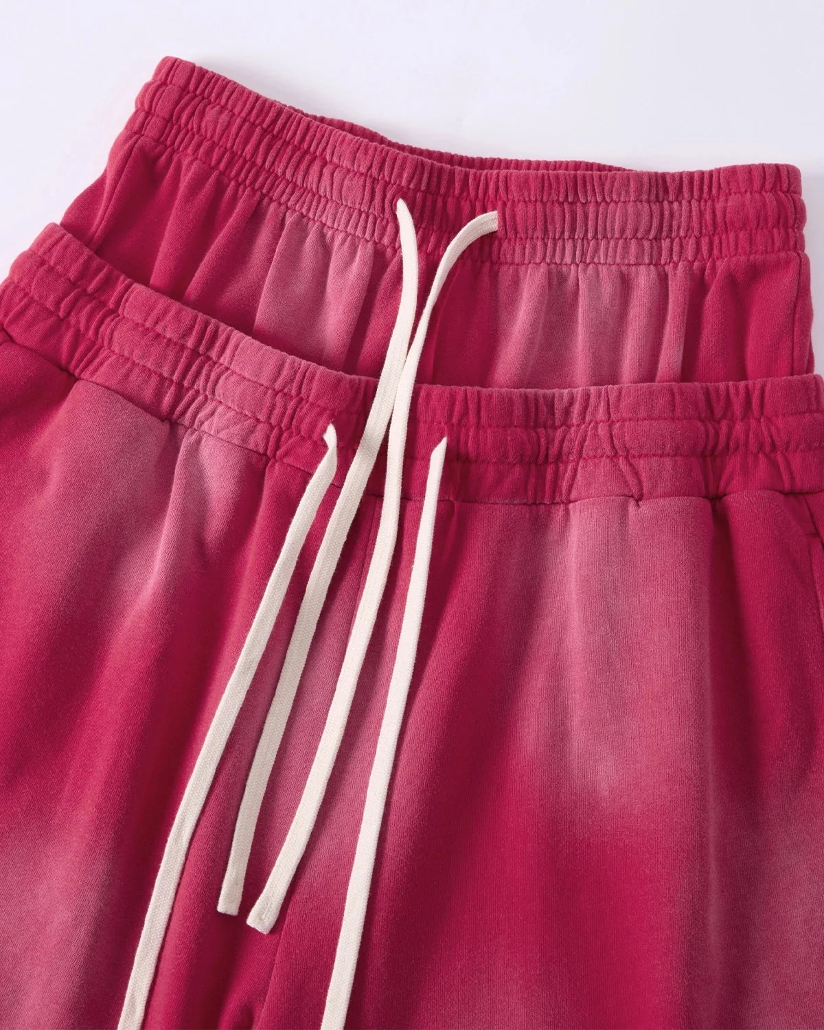 Omygoods Double Waist Monkey Wash Sweat Shorts