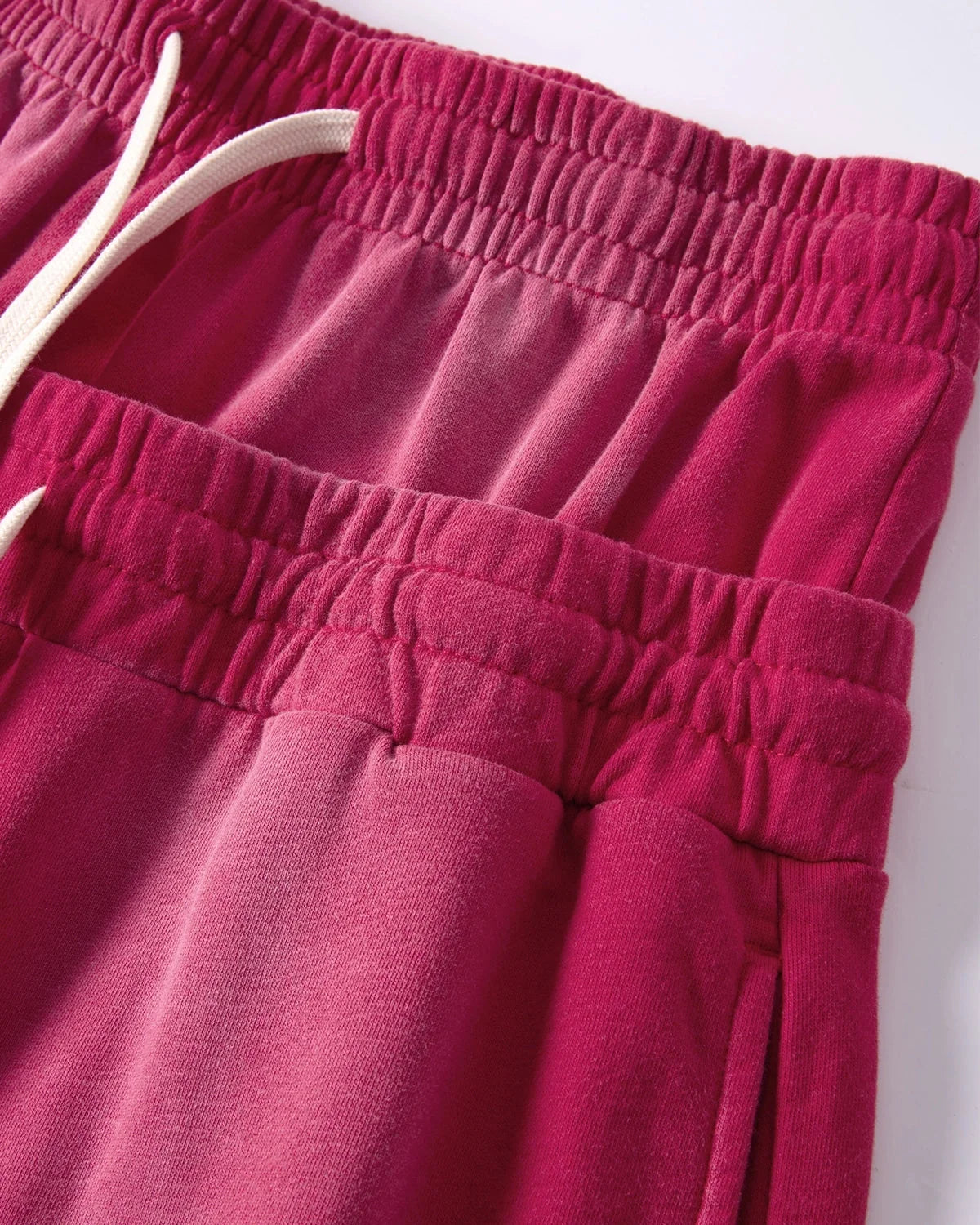 Omygoods Double Waist Monkey Wash Sweat Shorts