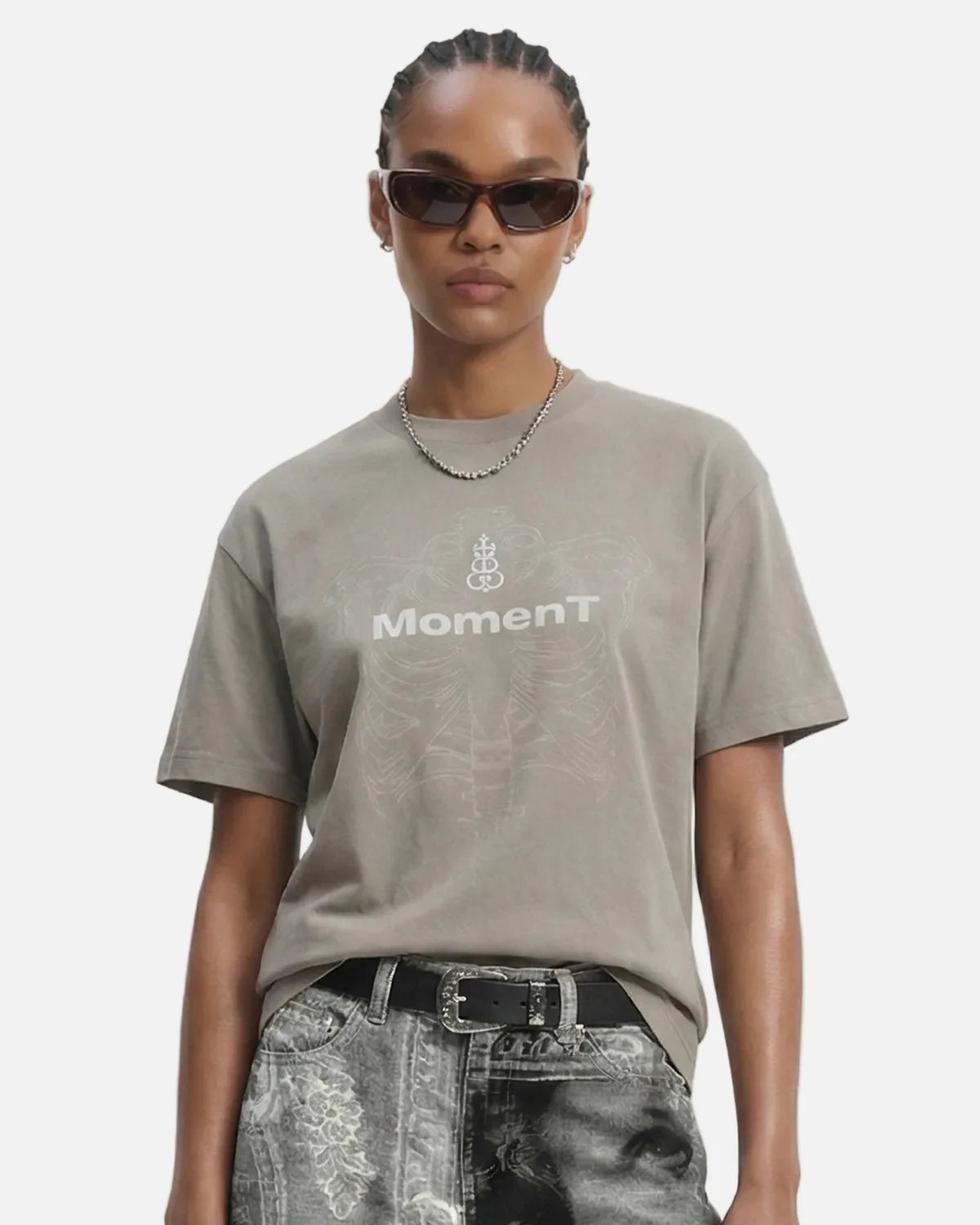 Omygoods Dual-Effect Graphic Heavyweight T-Shirt
