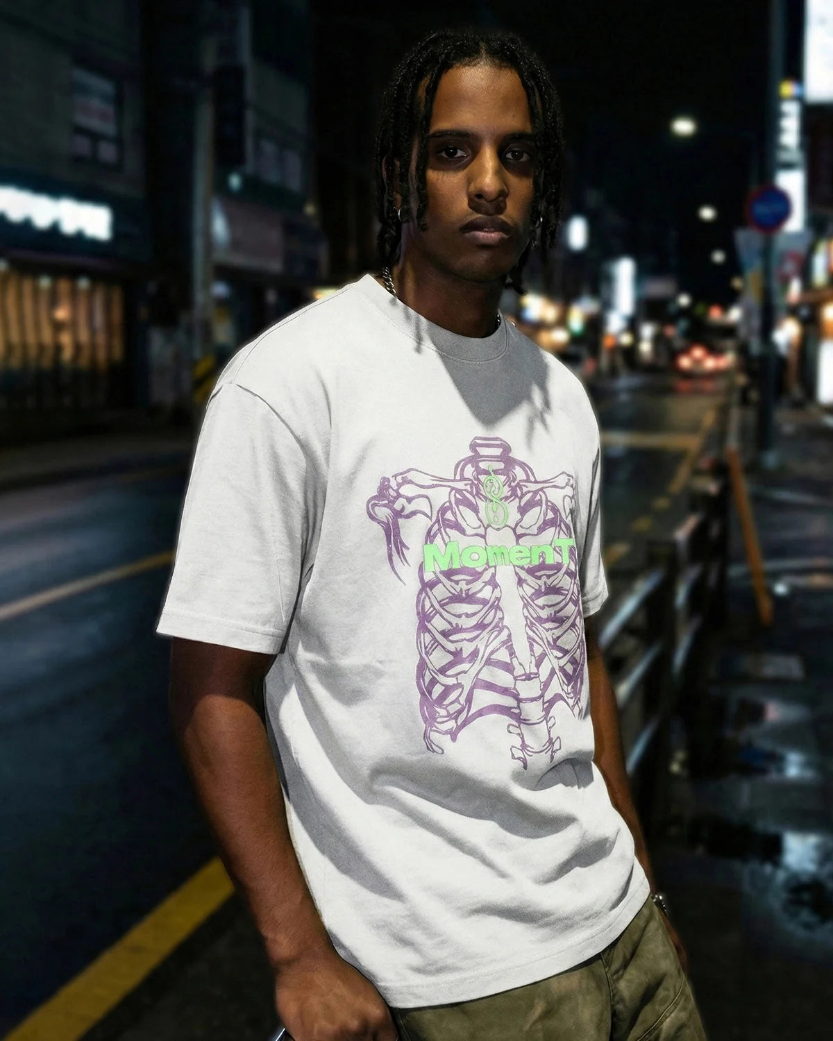 Omygoods Dual-Effect Graphic Heavyweight T-Shirt
