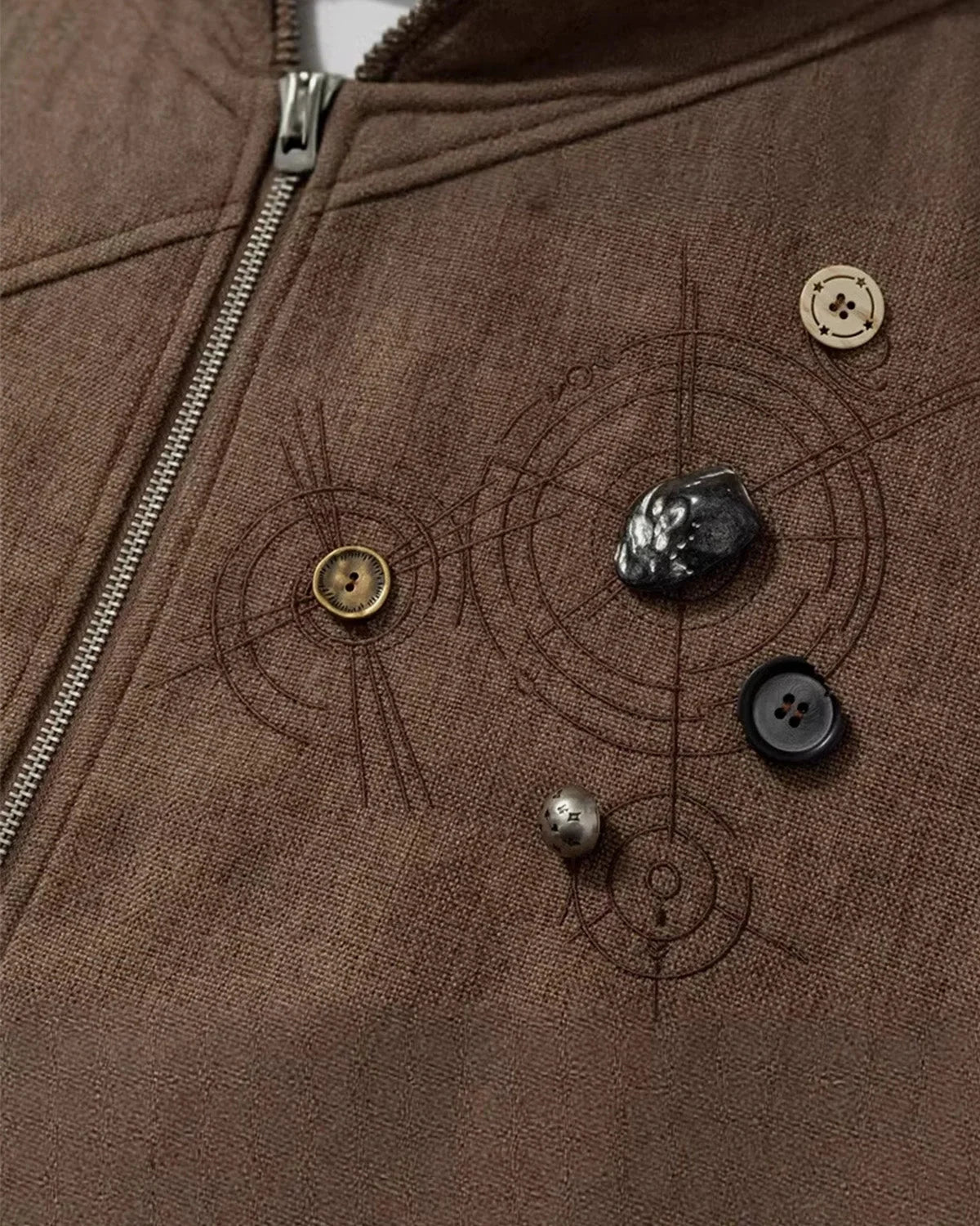 Omygoods Embroidered Boxy Workwear Jacket