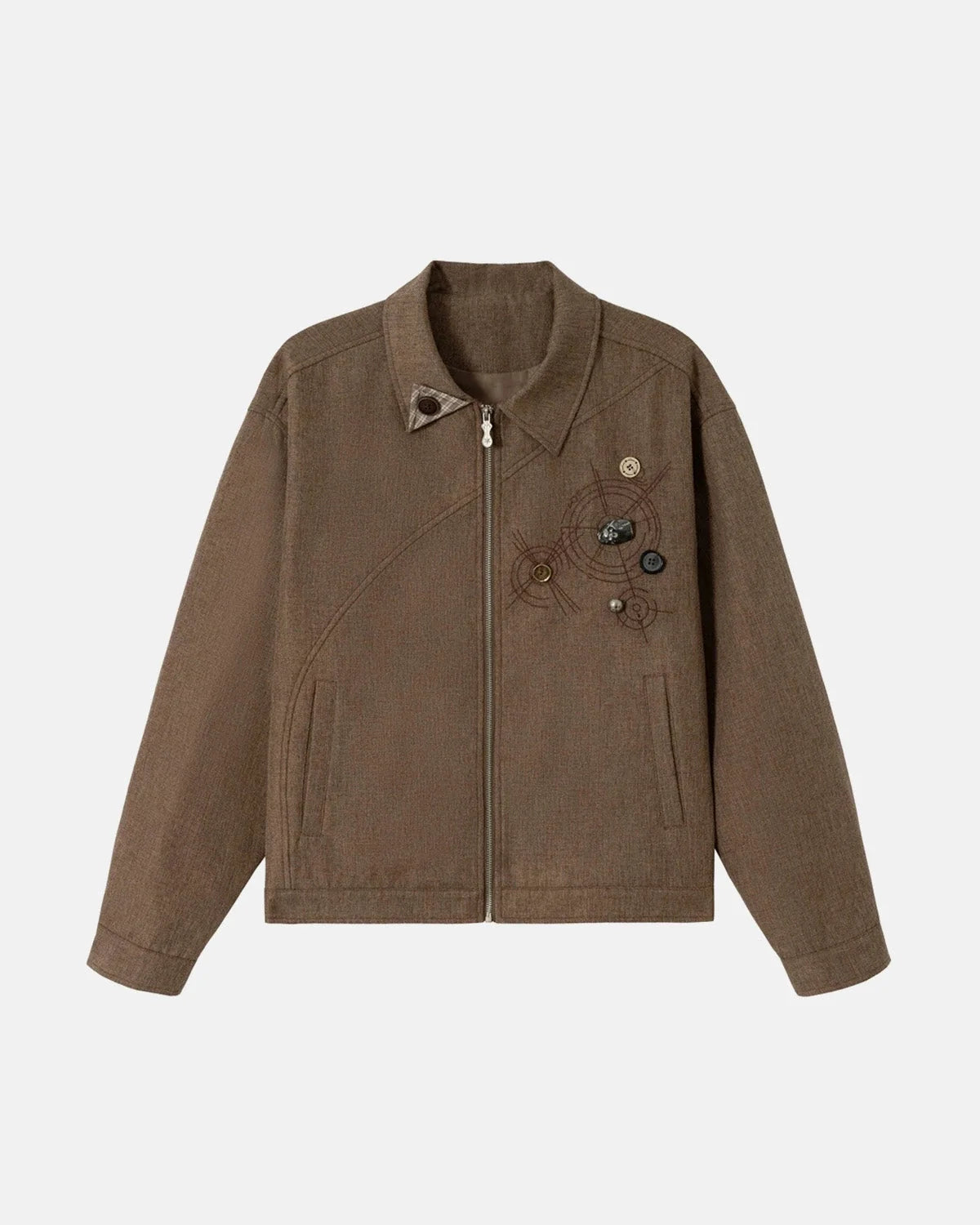 Omygoods Embroidered Boxy Workwear Jacket