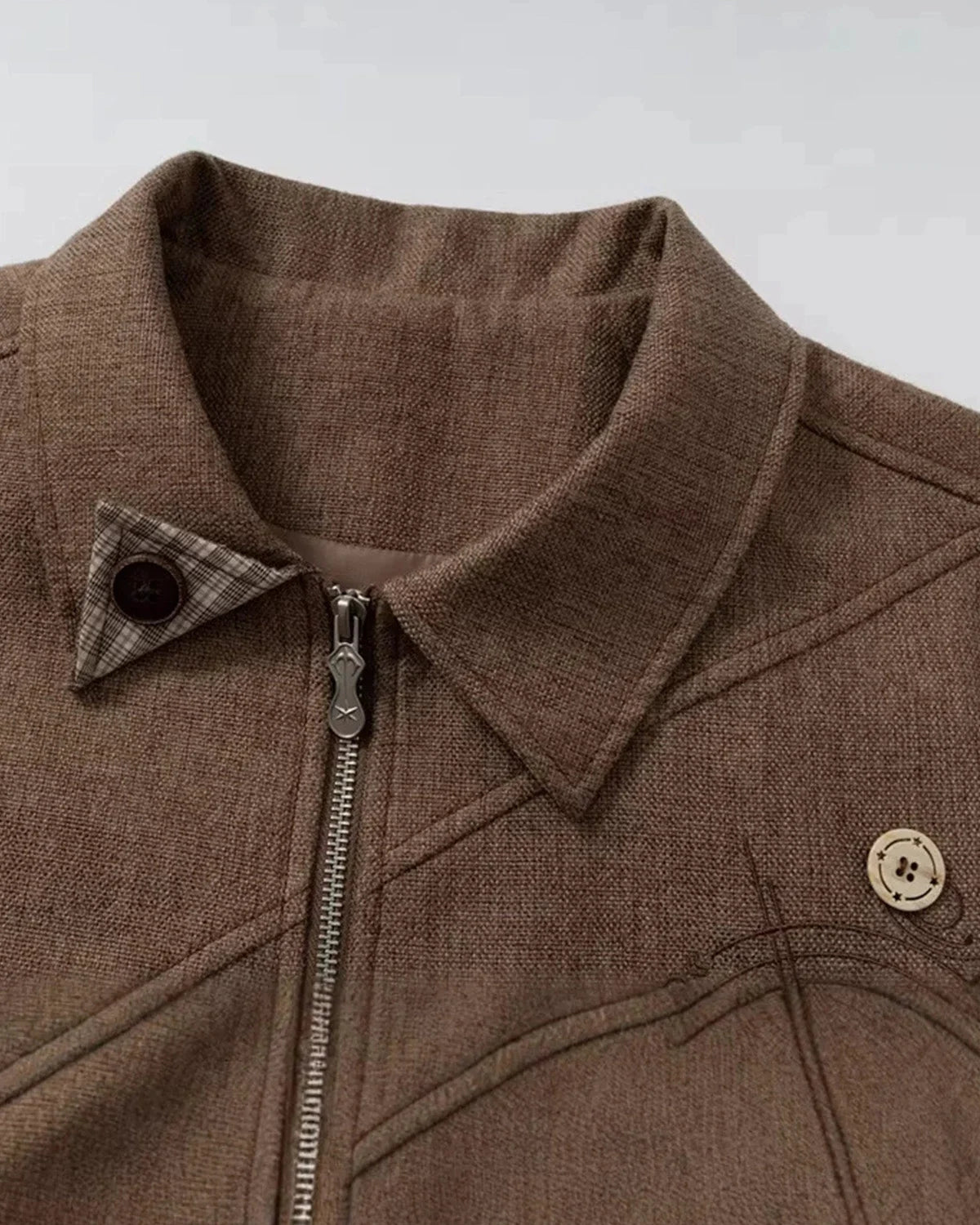 Omygoods Embroidered Boxy Workwear Jacket