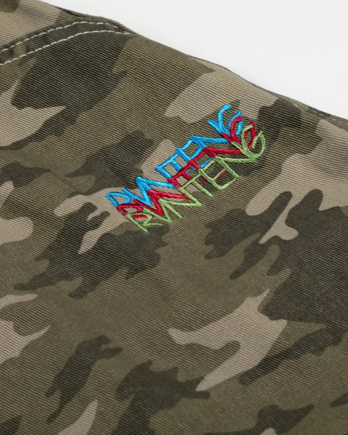 Omygoods Embroidered Camo Cargo Longline Shorts