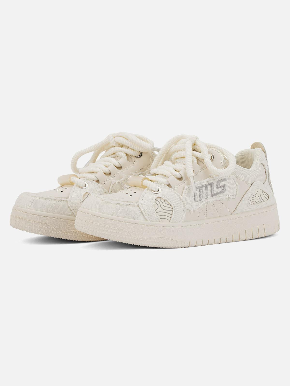 Omygoods Embroidered Letter Shoes