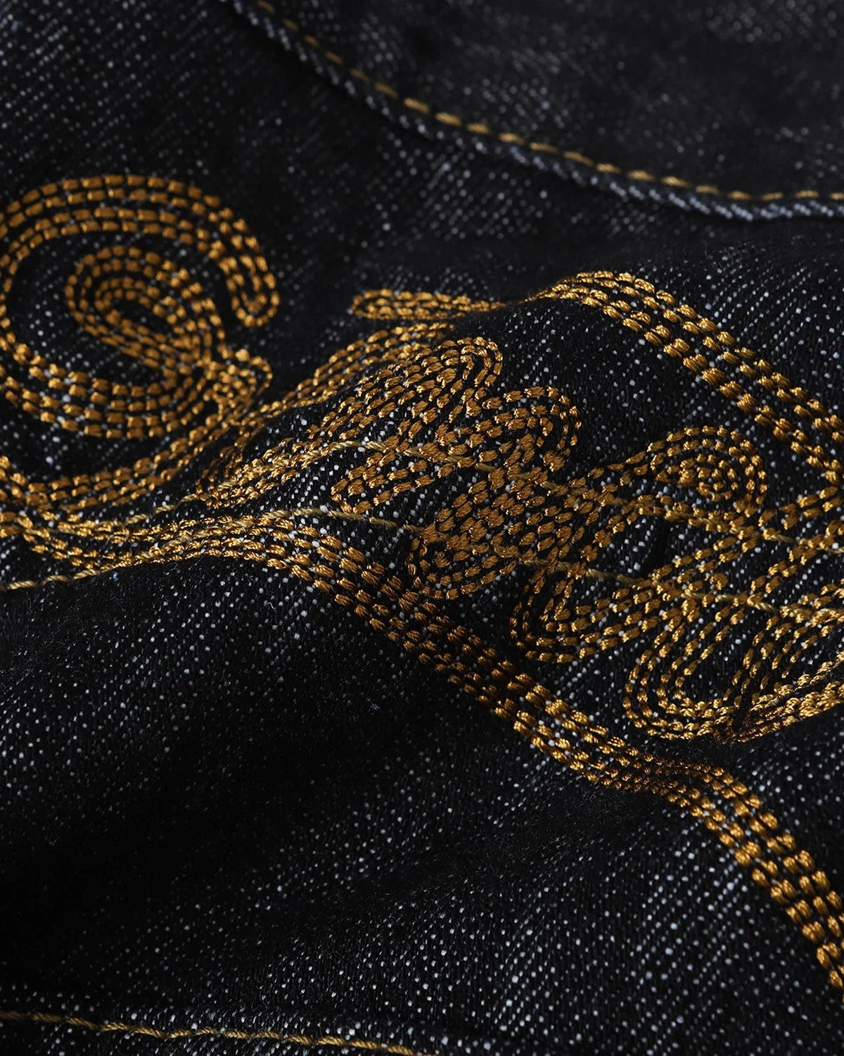 Omygoods Embroidered Raw Baggy Jeans