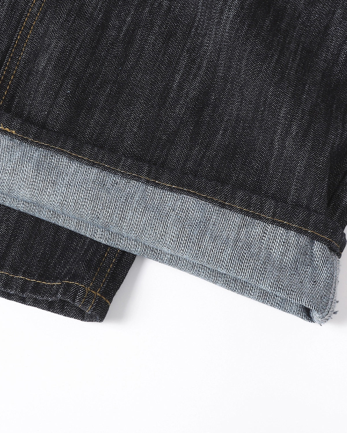 Omygoods Embroidered Raw Baggy Jeans