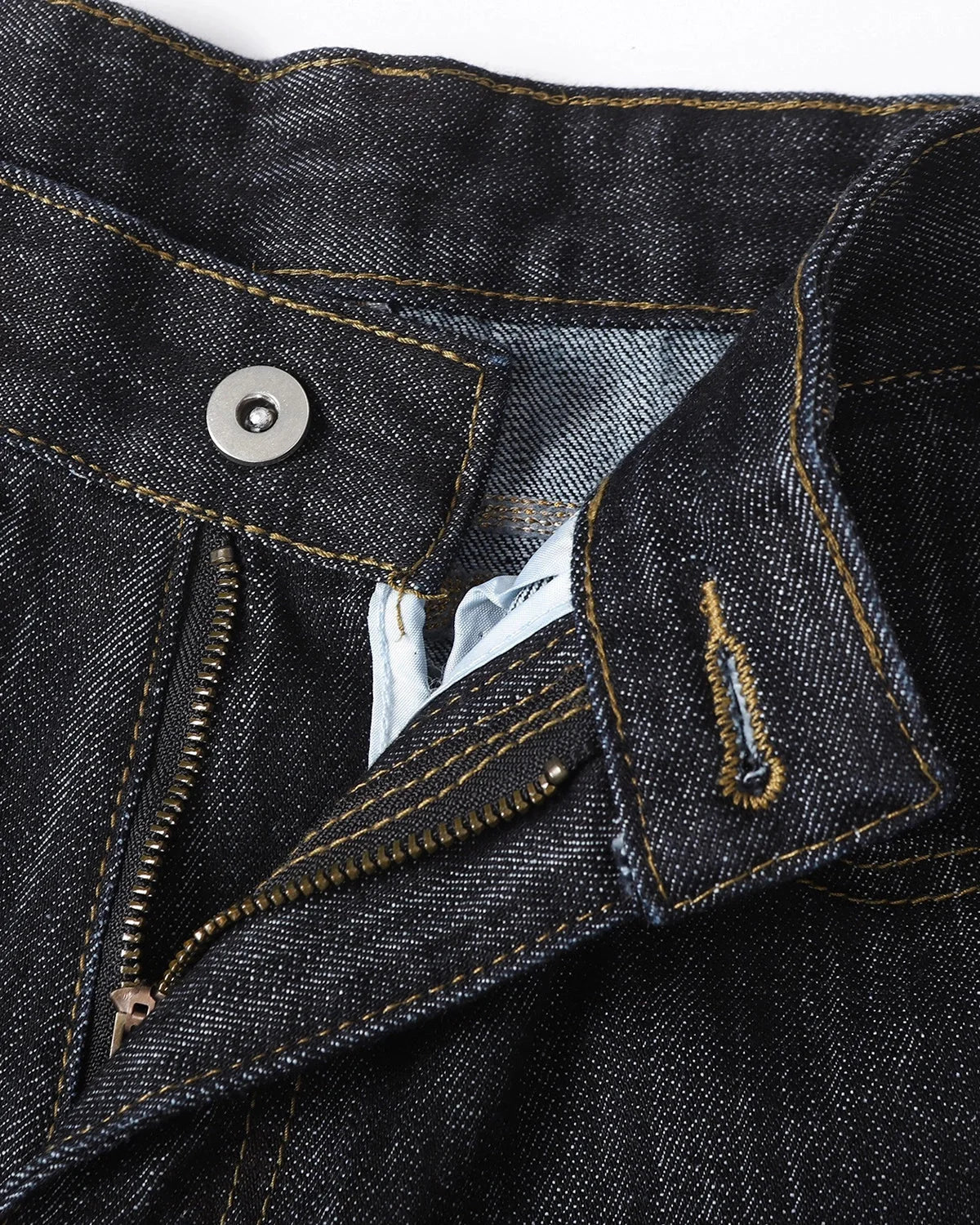 Omygoods Embroidered Raw Baggy Jeans