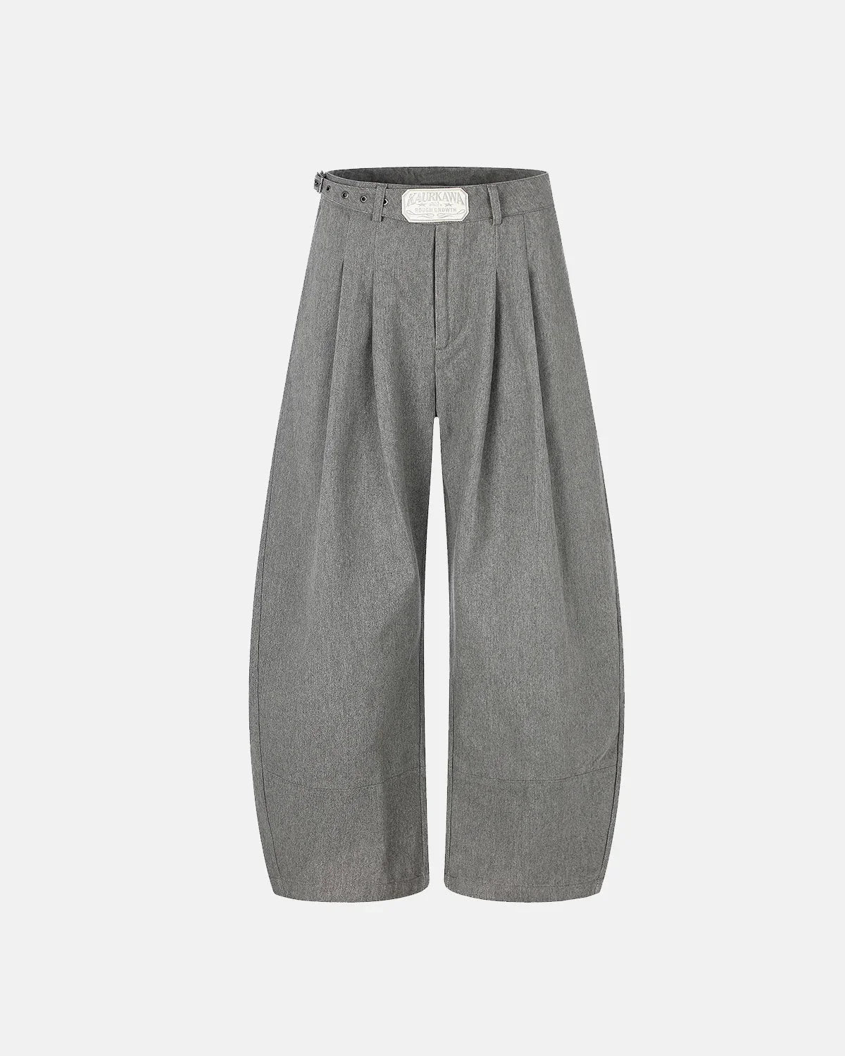 Omygoods Eyelet Waistband Pleated Barrel Tailored Pants