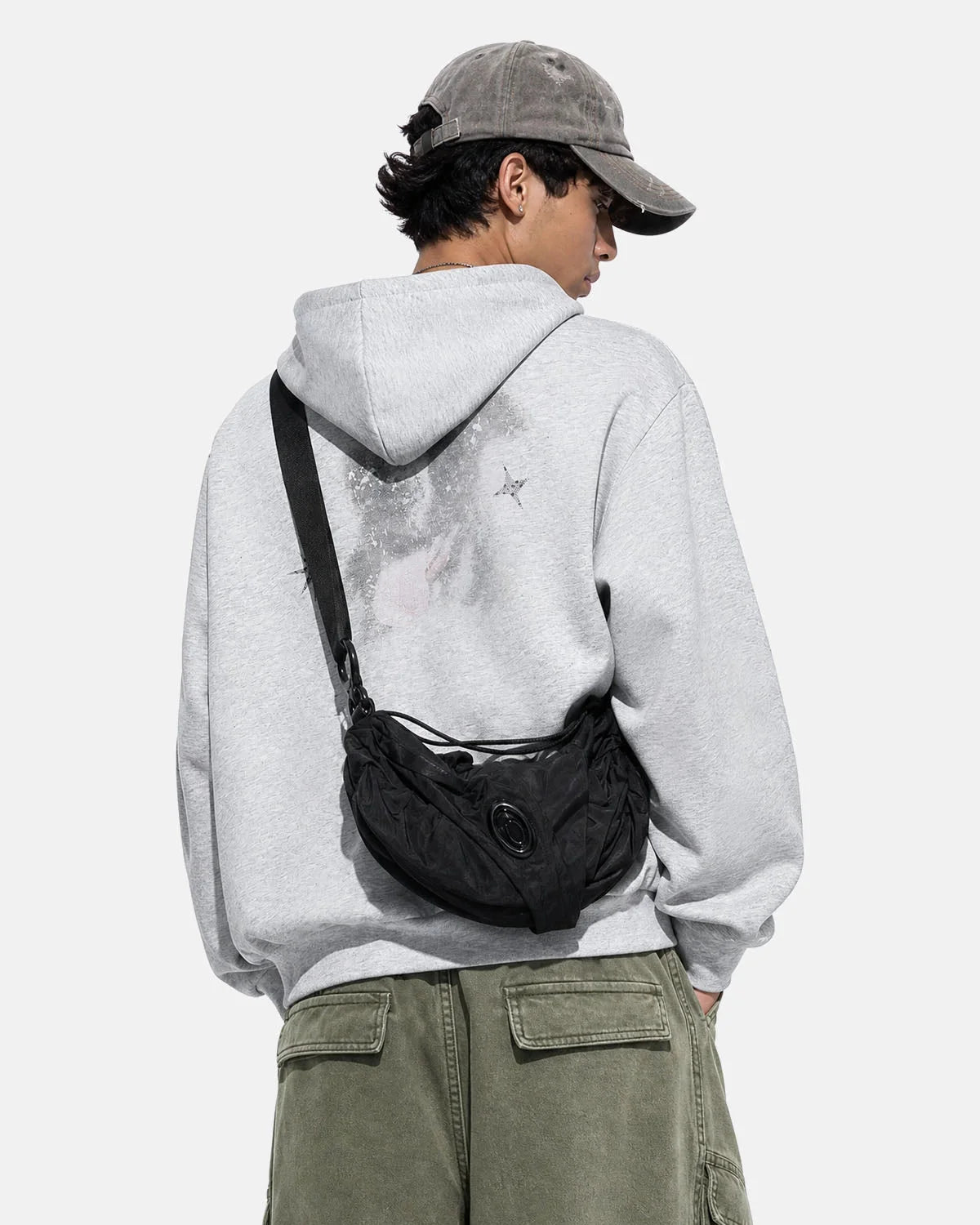 Omygoods Faded Dog Graphic Zip Up Hoodie