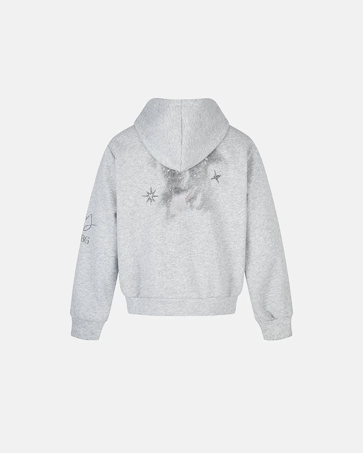 Omygoods Faded Dog Graphic Zip Up Hoodie