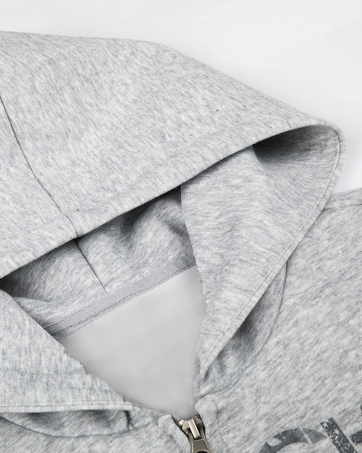 Omygoods Faded Dog Graphic Zip Up Hoodie