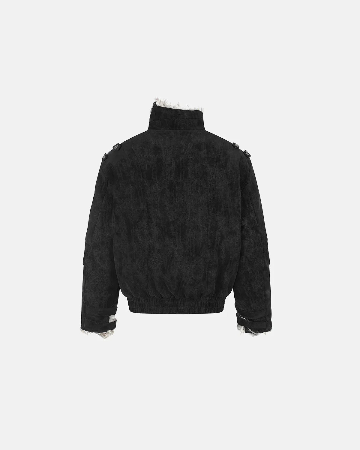 Omygoods Faux Fur Asymmetric Zip Padded Jacket