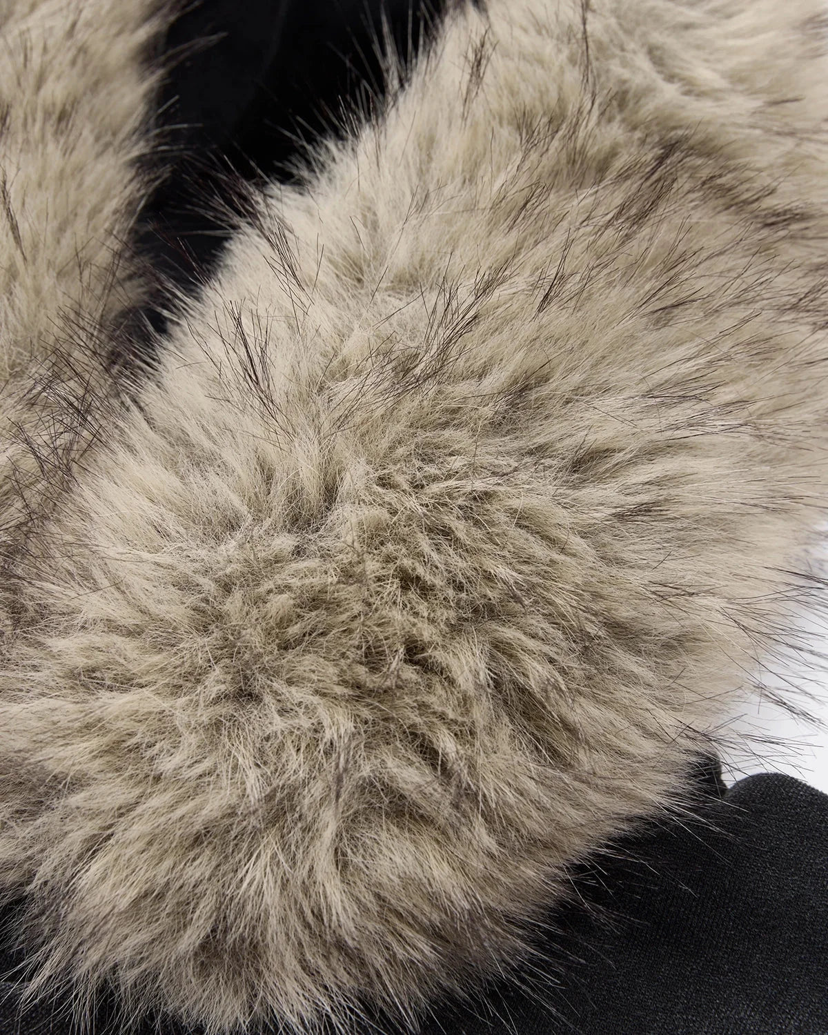 Omygoods Faux Fur Collar Acid Wash Zip Up Hoodie