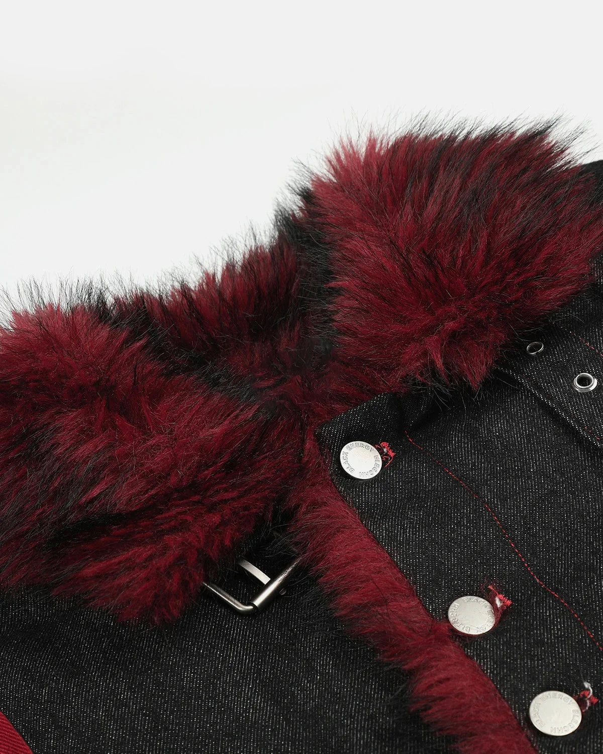 Omygoods Faux Fur Denim Jacket