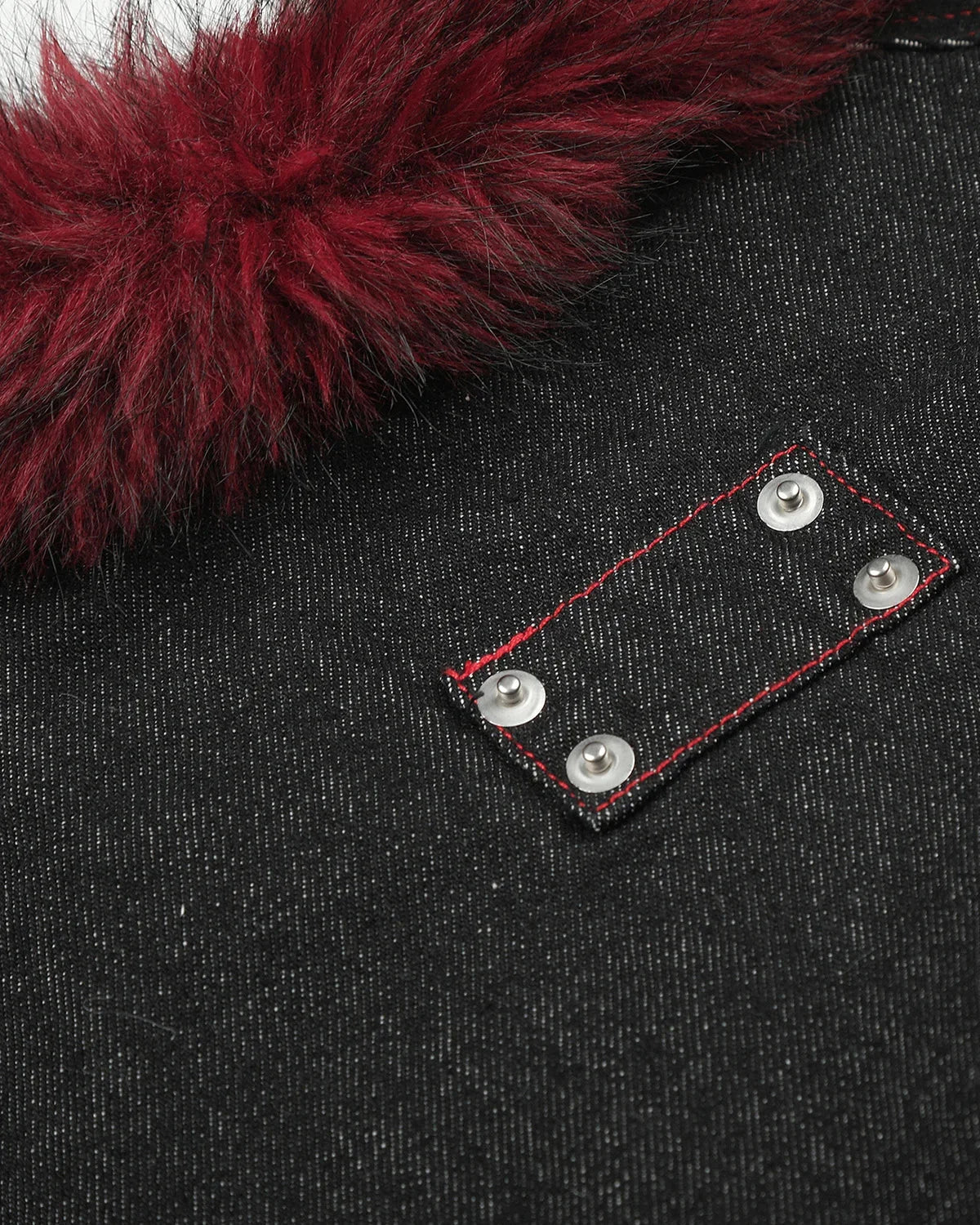 Omygoods Faux Fur Denim Jacket
