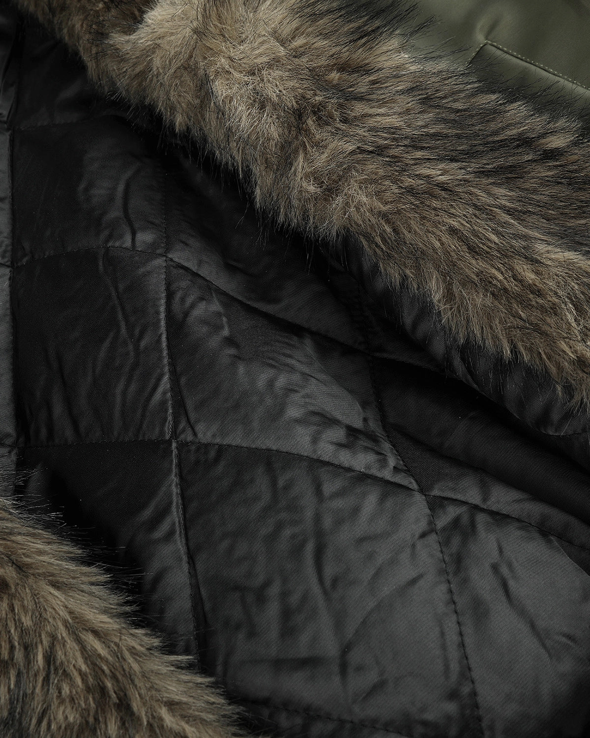 Omygoods Faux Fur Grommet Hooded Bomber Jacket