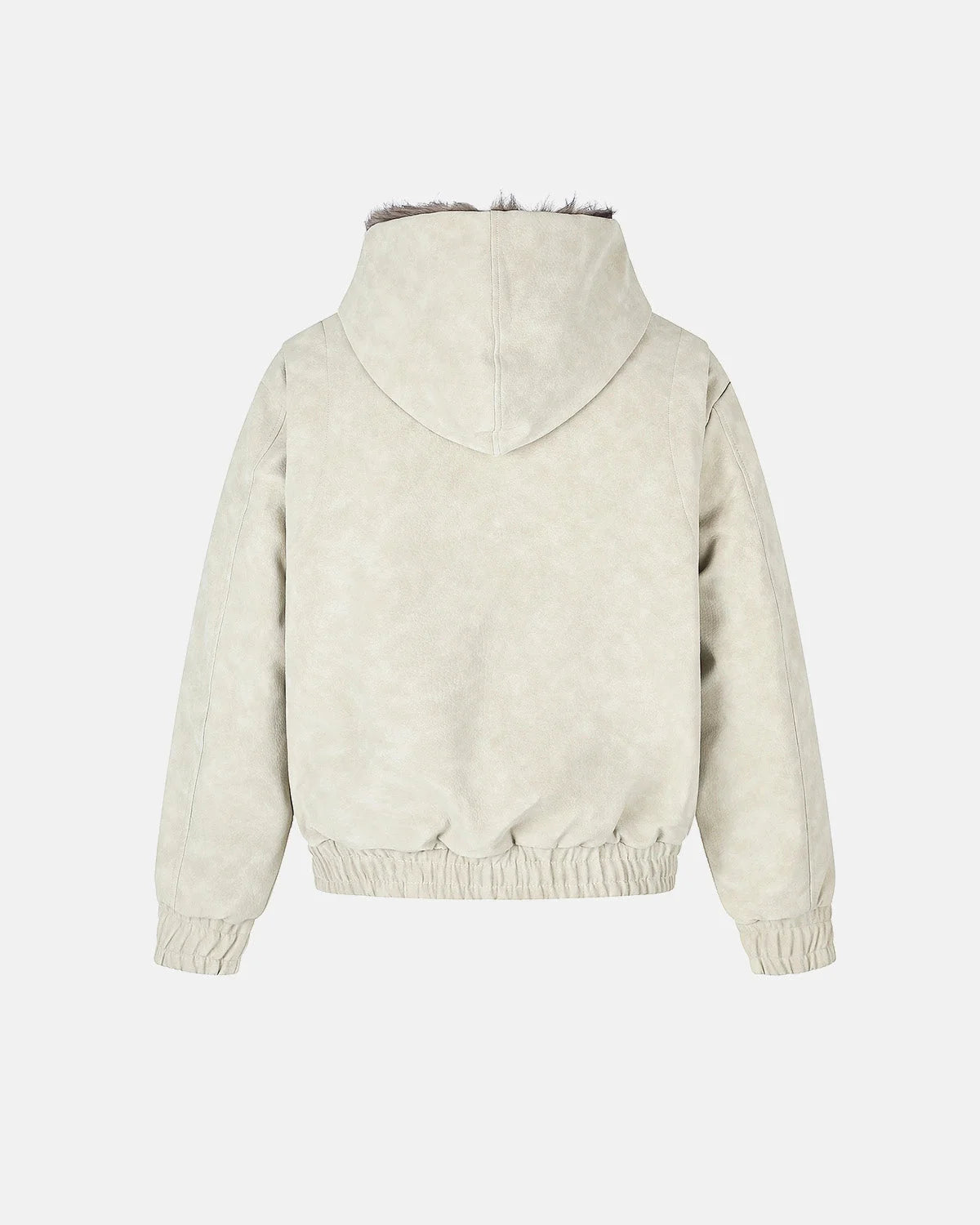 Omygoods Faux Fur Hooded Bomber Jacket
