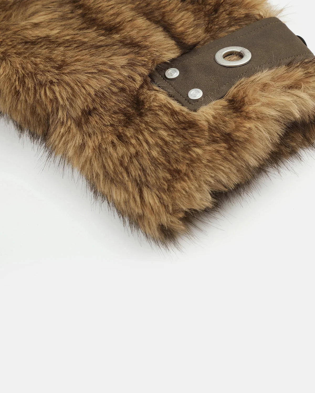 Omygoods Faux Fur Hooded Bomber Jacket
