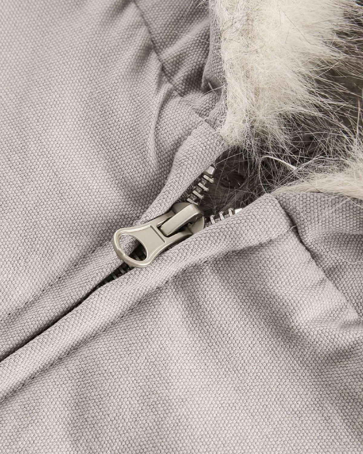 Omygoods Faux Fur Lined Bomber Hooded Jacket