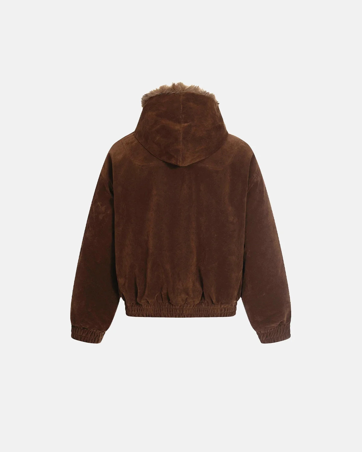 Omygoods Faux Fur Lined Clasp Bomber Jacket