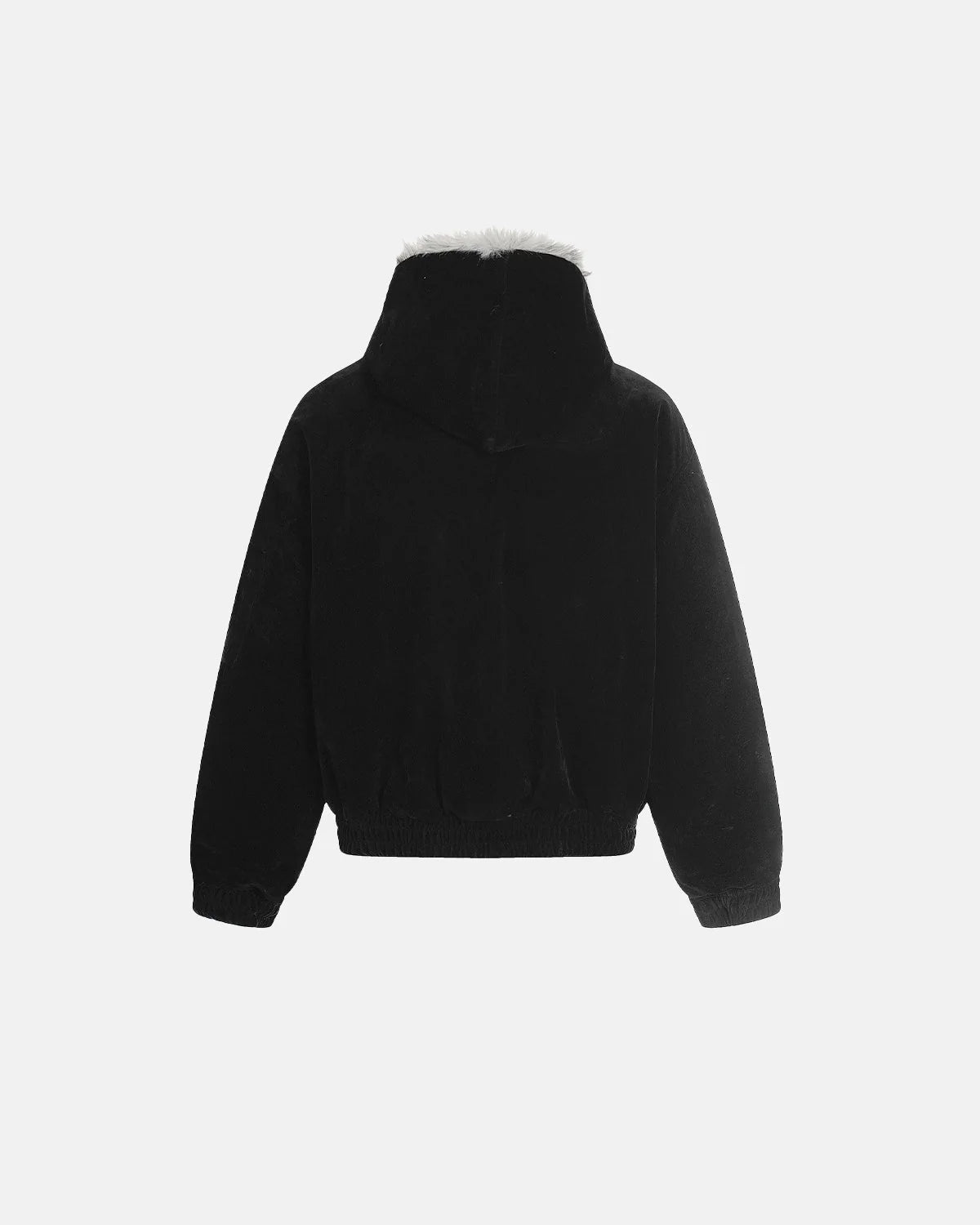 Omygoods Faux Fur Lined Clasp Bomber Jacket