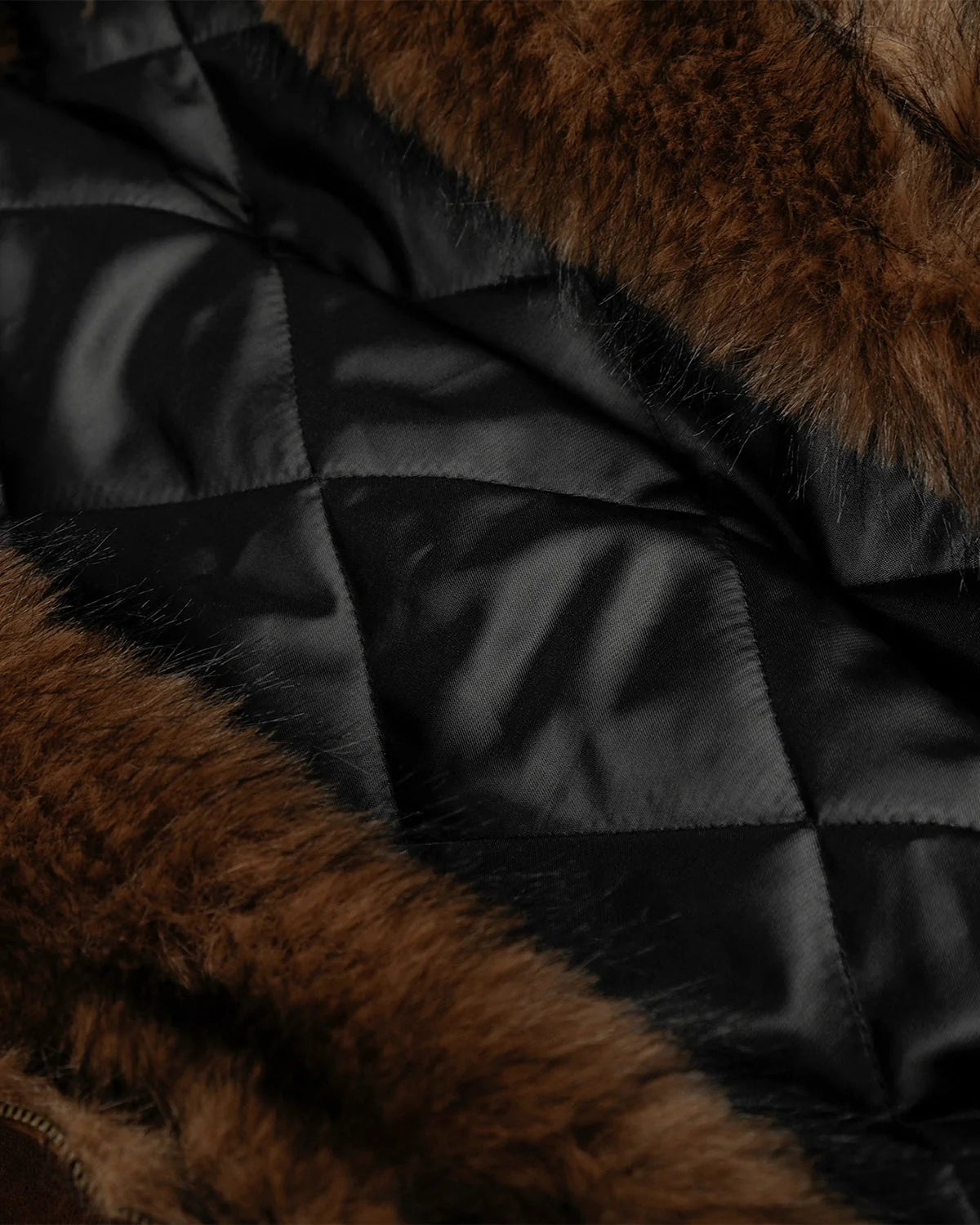 Omygoods Faux Fur Lined Clasp Bomber Jacket