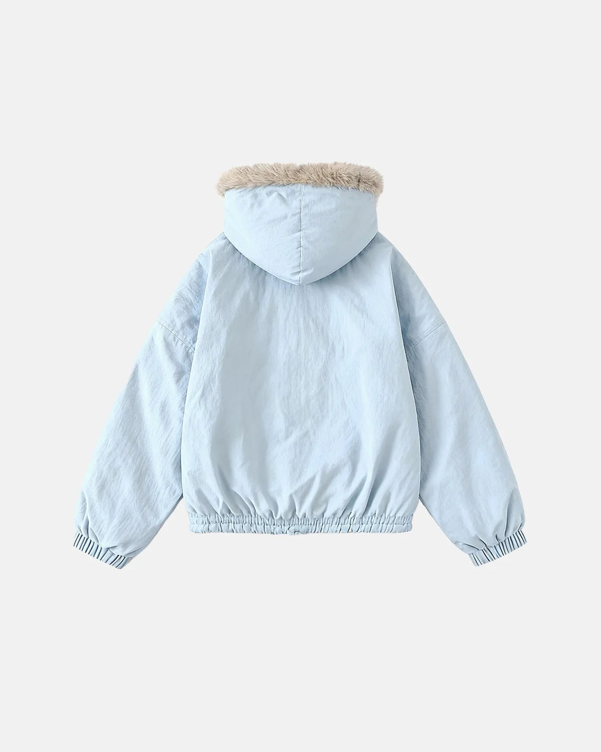 Omygoods Faux Fur Lined Padded Bomber Jacket