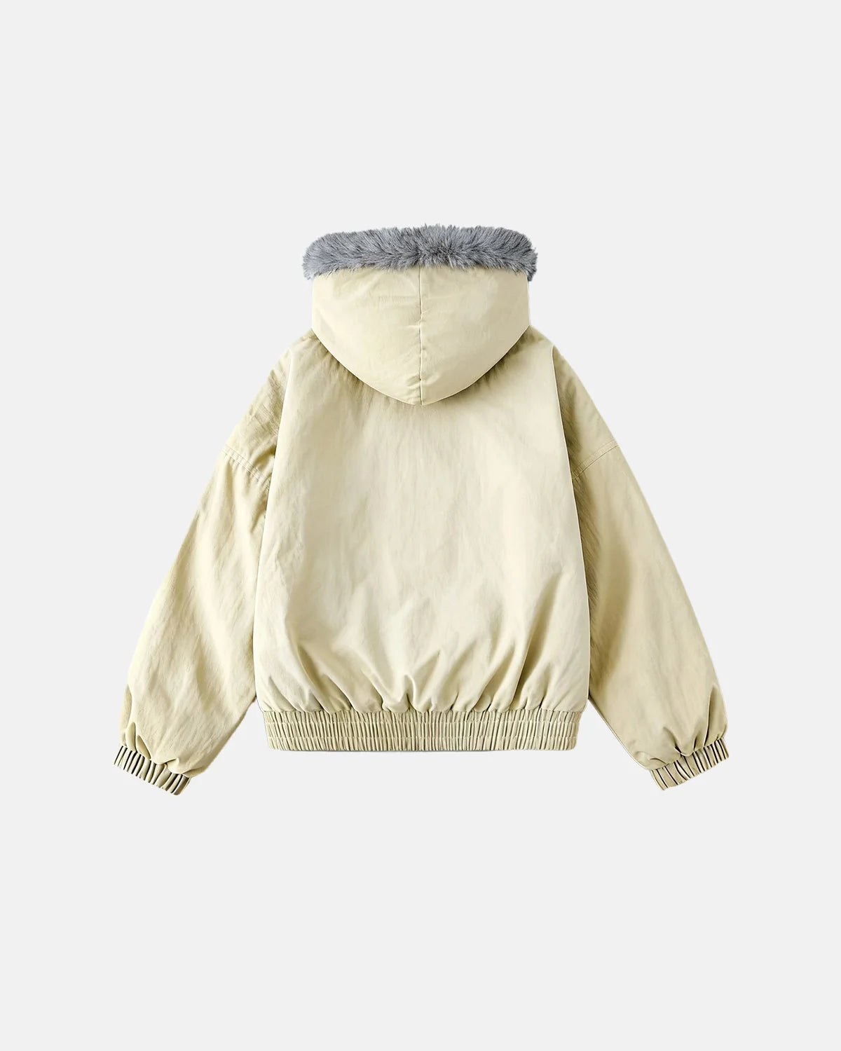 Omygoods Faux Fur Lined Padded Bomber Jacket