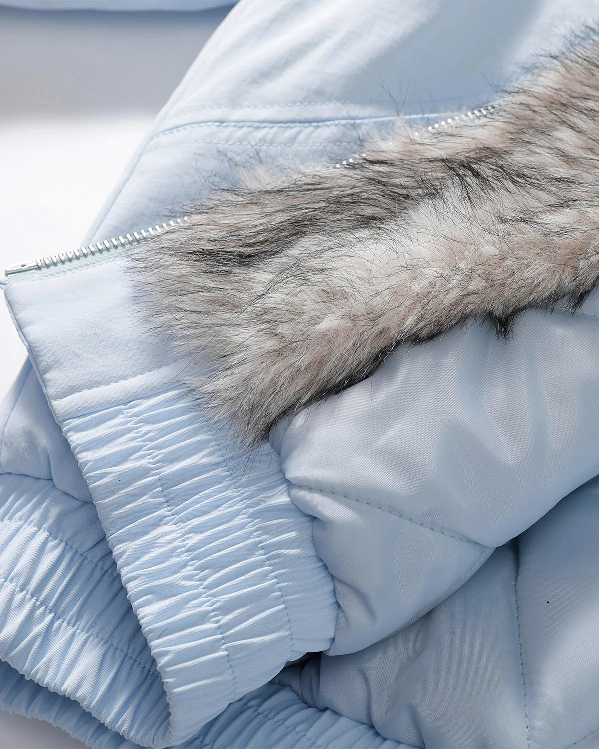 Omygoods Faux Fur Lined Padded Bomber Jacket