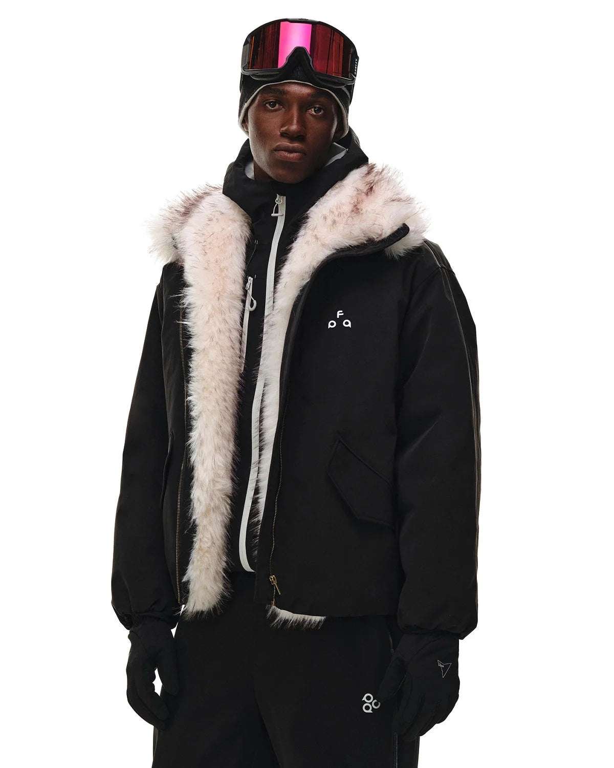 Omygoods Faux Fur Lined Padded Bomber Jacket