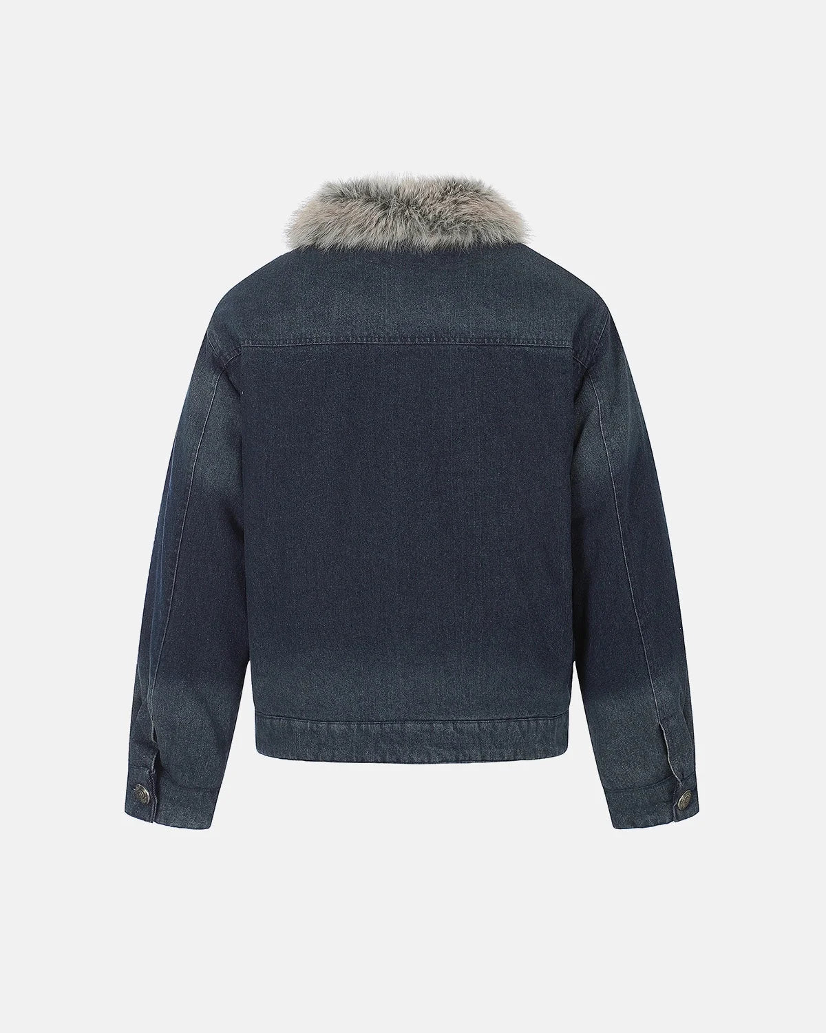 Omygoods Faux Fur Padded Denim Jacket
