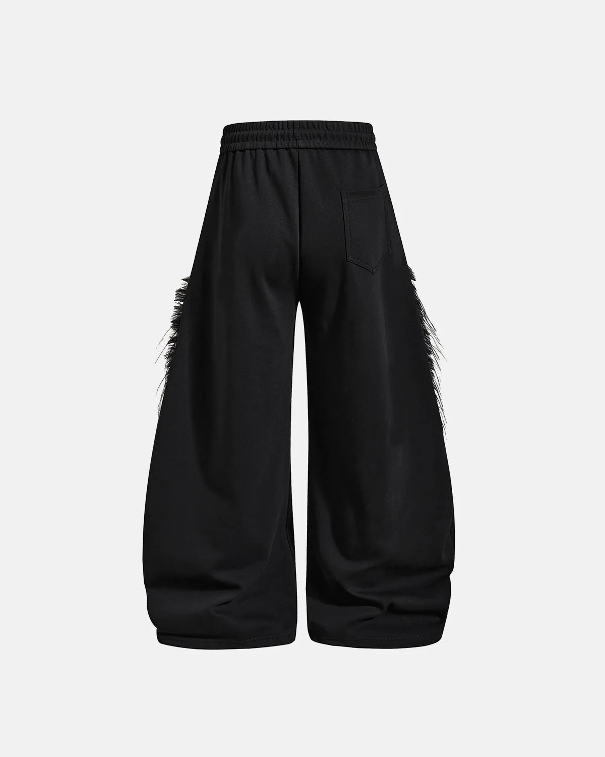 Omygoods Faux Fur Trim Script Barrel Sweatpants