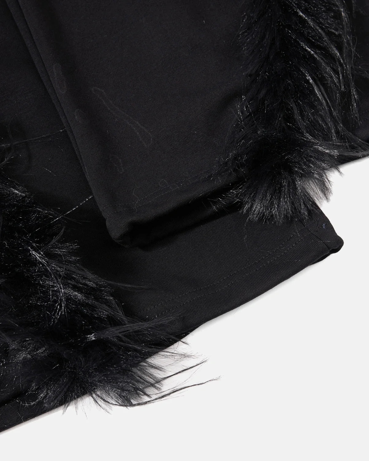 Omygoods Faux Fur Trim Script Barrel Sweatpants