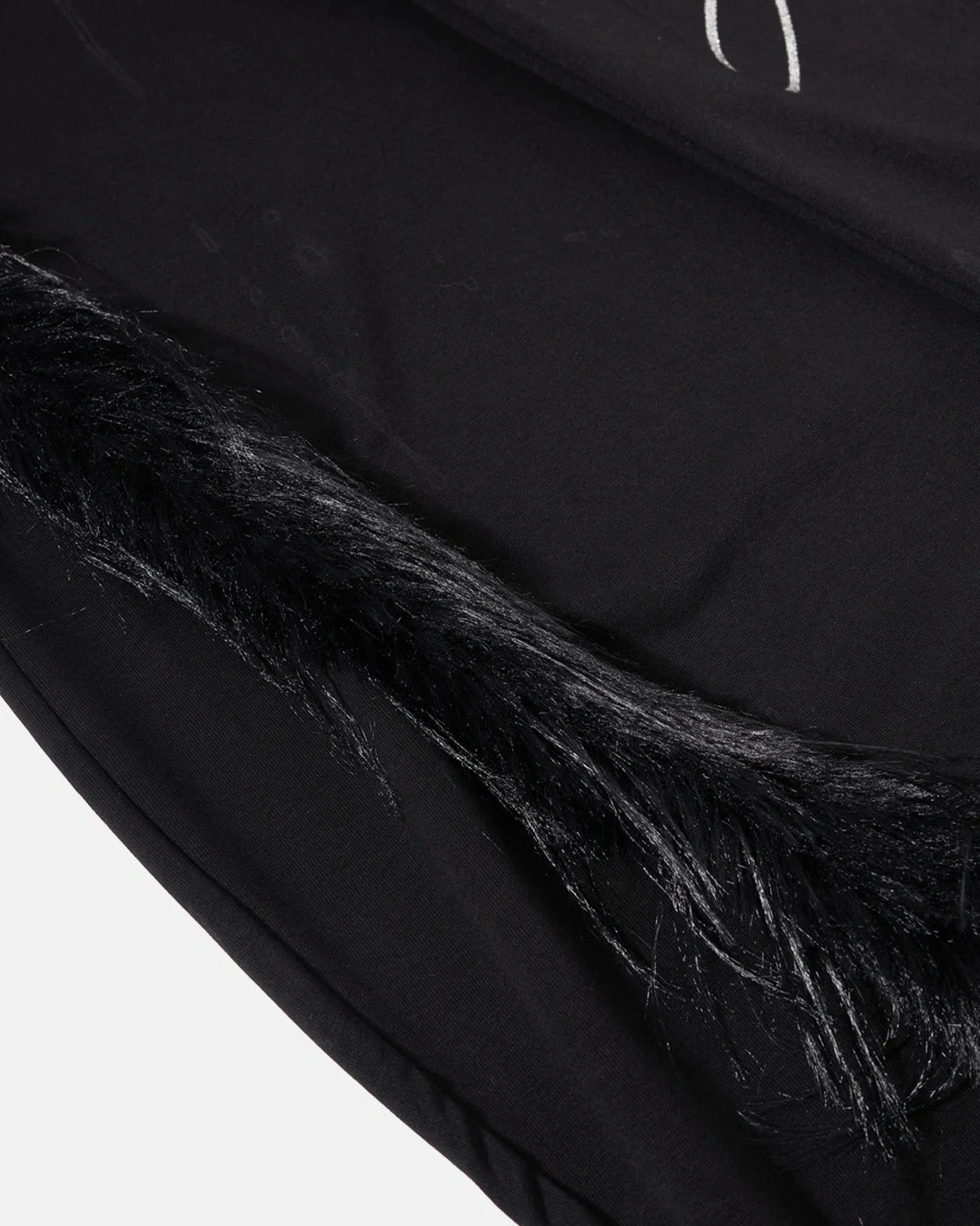 Omygoods Faux Fur Trim Script Barrel Sweatpants