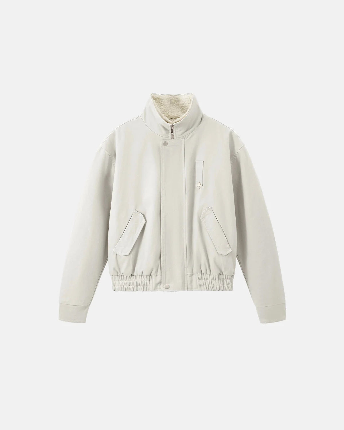 Omygoods Faux Shearling Lining Lambswool Jacket