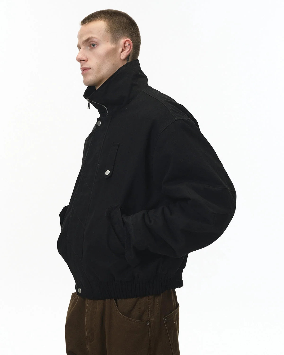 Omygoods Faux Shearling Lining Lambswool Jacket
