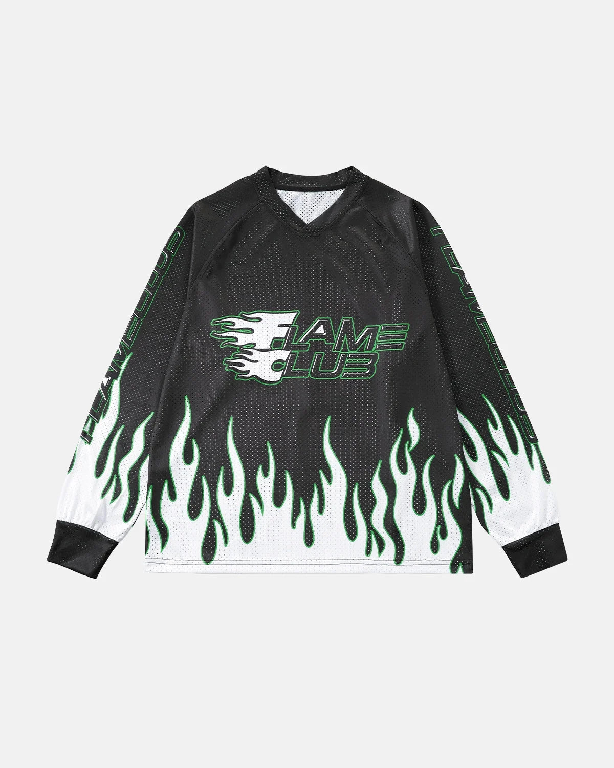 Omygoods Flame Print Mesh Tee