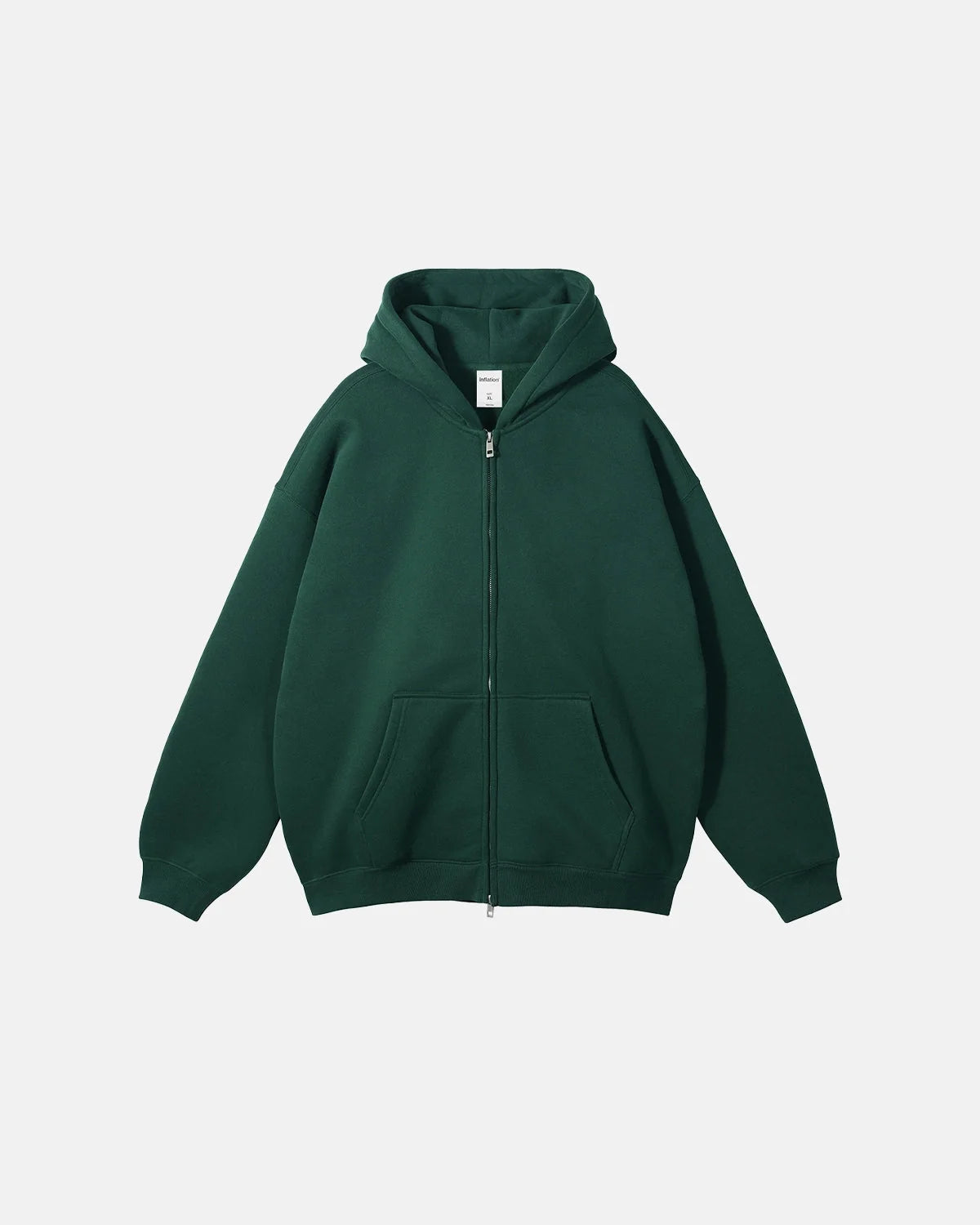 Omygoods Fleece Double Zip Up Hoodie
